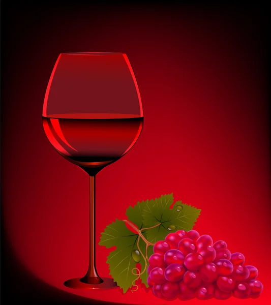 Вина за кубок и виноградная ветвь — стоковый вектор