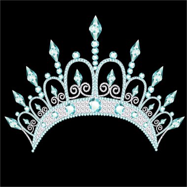 Diadem corona feminine wedding with light stone clipart