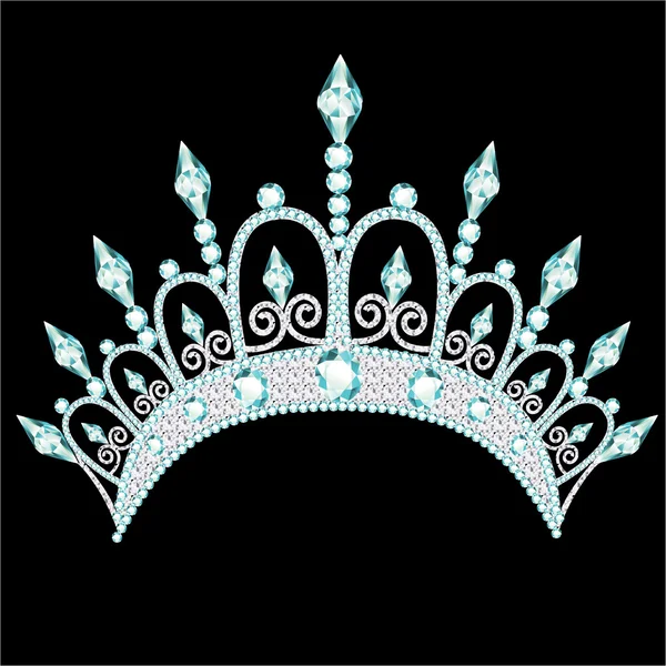 Diadem corona mariage féminin avec pierre claire — Image vectorielle