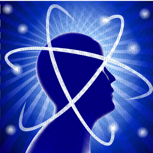 Idea silhouette head man and phosphorescence