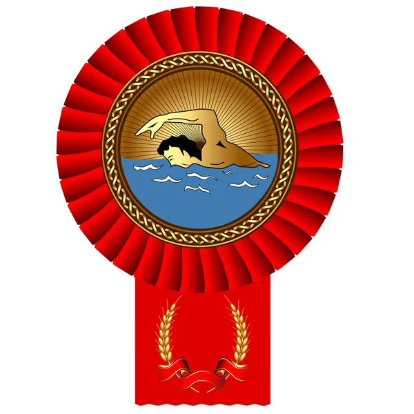 Olympia-Goldmedaille für Schwimmer — Stockvektor