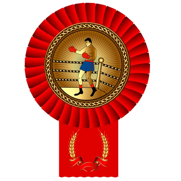 Olympiade bokspartij vak gouden medaille red tape — Stockvector