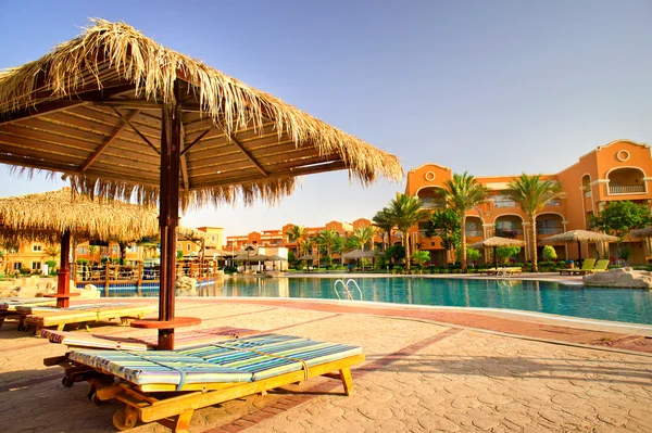 Fine egyptian resort early morning. — Stock Photo, Image