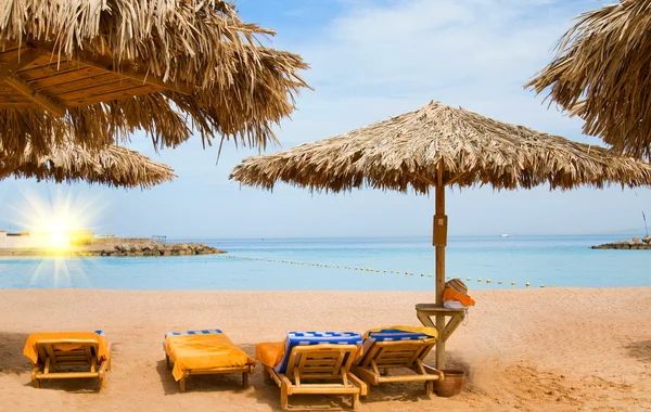 Underbar sol strand i Egypten. — Stockfoto
