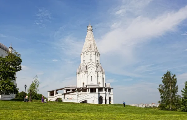 Einzigartige Zeltkirche im Kolomenskoje Park in Moskau Stockbild