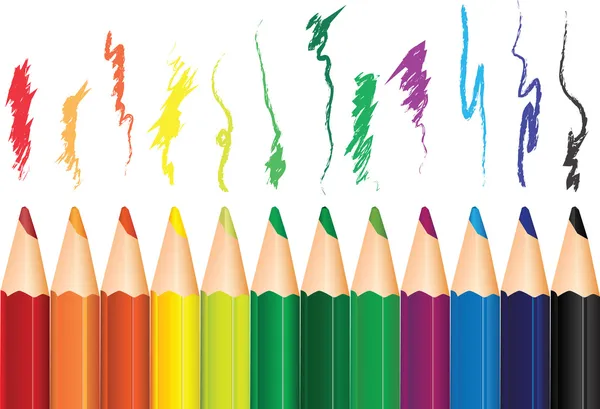 Färgade pennor — Stock vektor