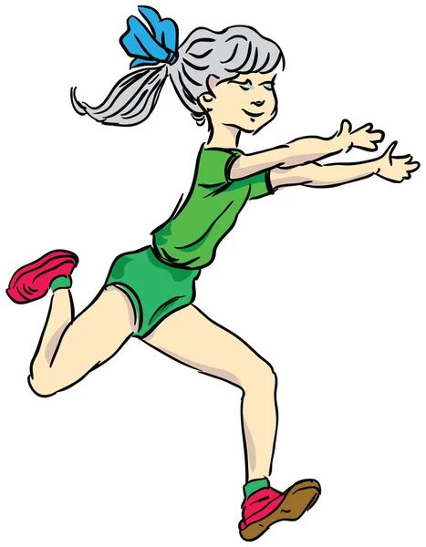 Chica corriendo — Archivo Imágenes Vectoriales