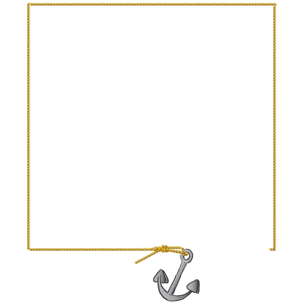 Corde avec ancre — Image vectorielle