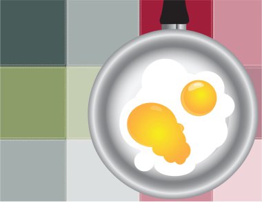 Colored squares with fried eggs clipart