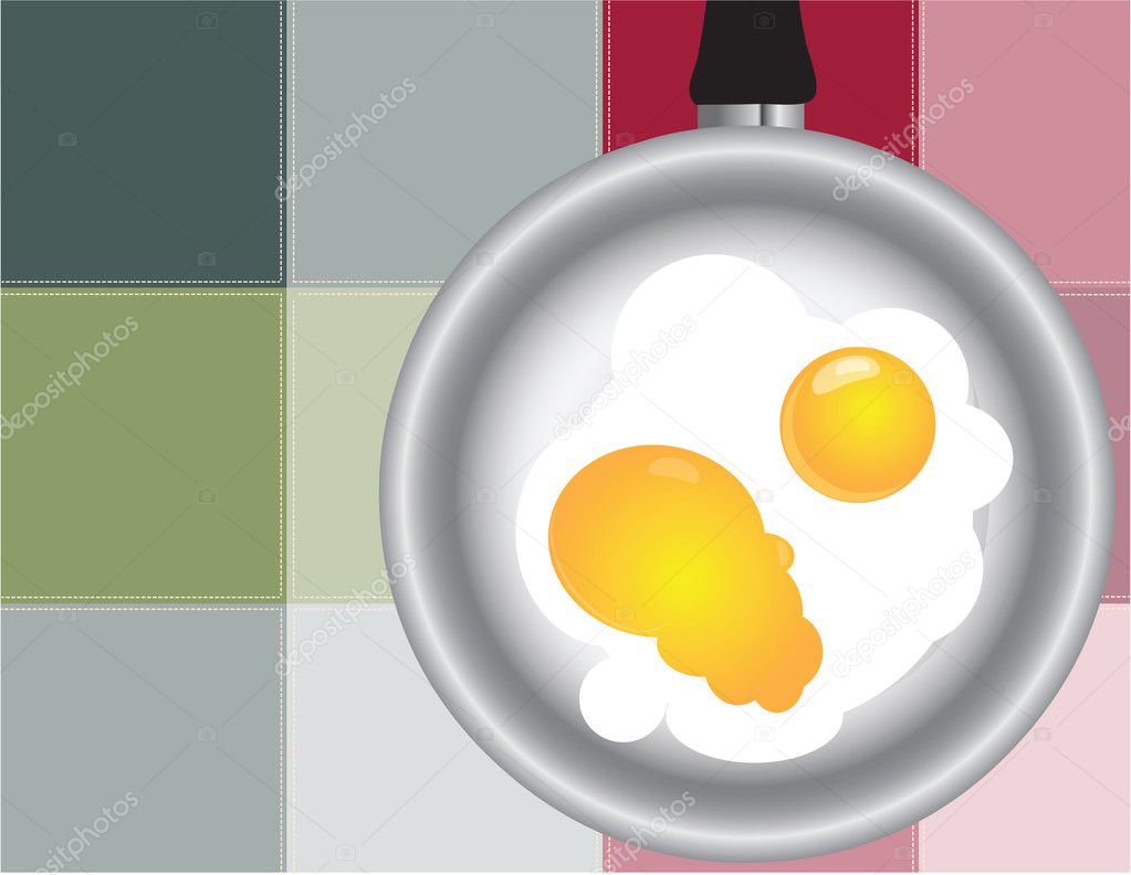 Colored squares with fried eggs