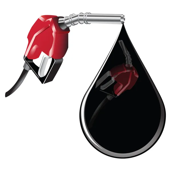Gas pomp met druppel olie — Stockvector