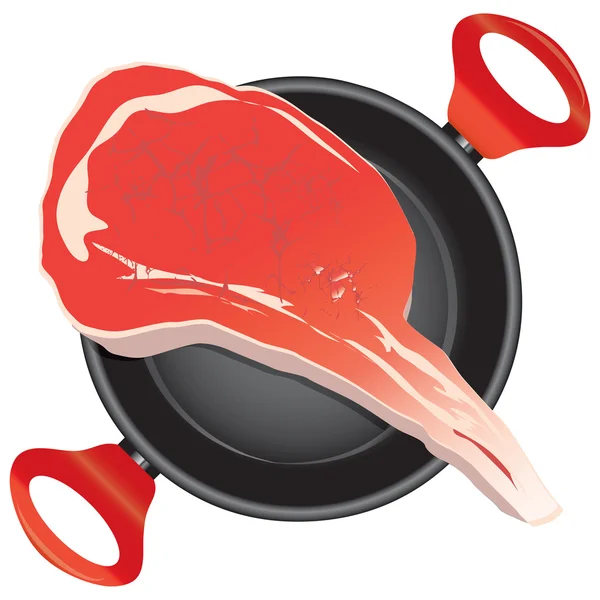 锅里的肉 — 图库矢量图片