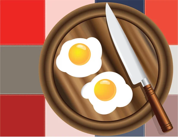 색된 사각형 및 튀김된 달걀 — 스톡 벡터