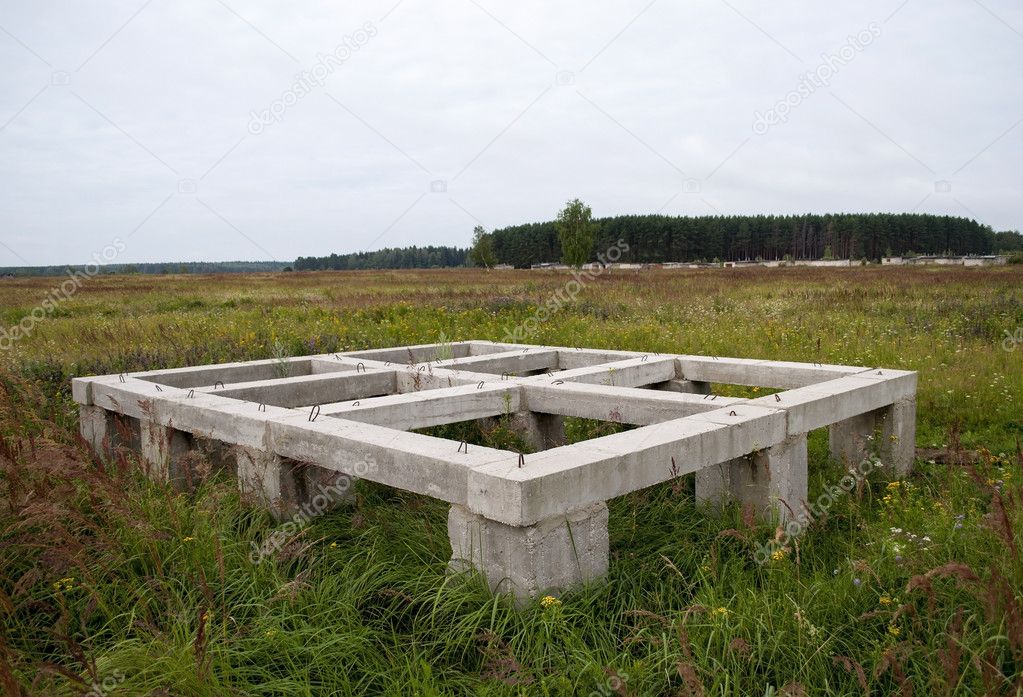 Pier foundation in the meadow