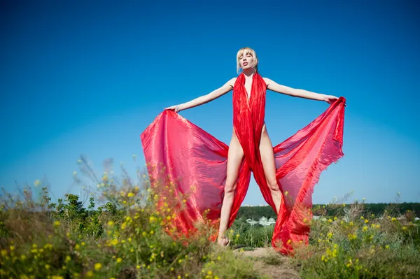 Rudé šaty — Stock fotografie