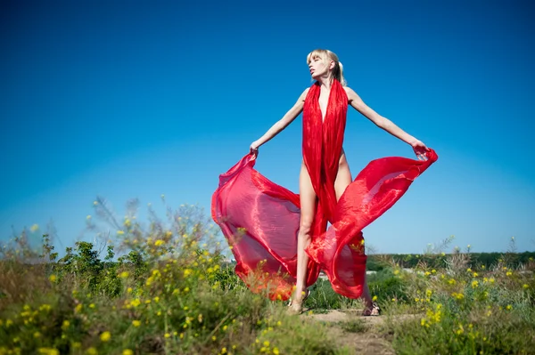 Scarlet klänning — Stockfoto