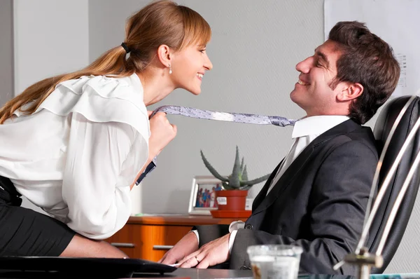Flirting at office — Stock Photo, Image