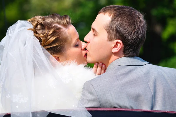 Просто подружня пара цілується — стокове фото