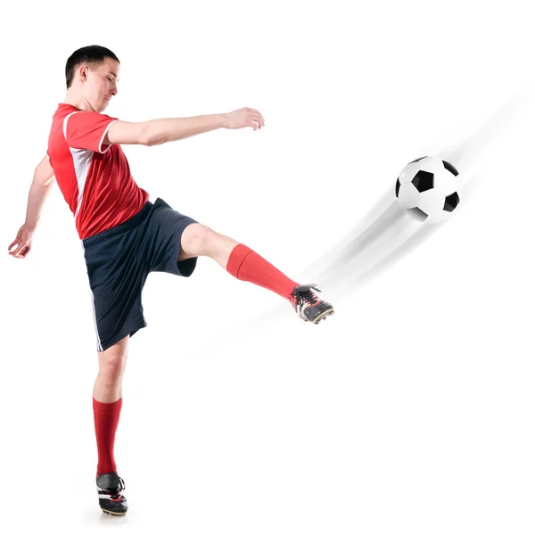 Hráč udeří míč — Stock fotografie