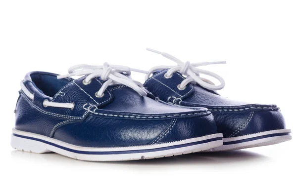 Schuhe aus blauem Leder — Stockfoto