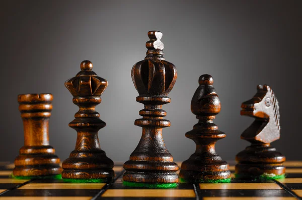 Trä schackpjäser — Stockfoto