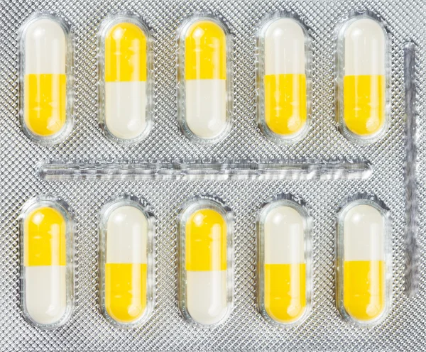 Pilulky v blistru — Stock fotografie