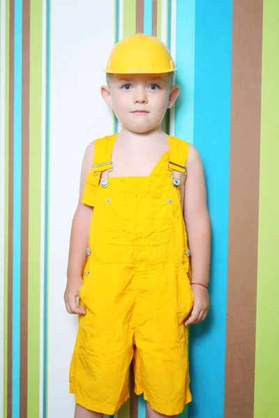 Хлопчик дитина будівельника — стокове фото