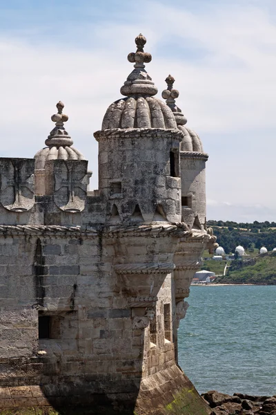 Fragment av belem tower (torre de Belém) i Lissabon, portugal — Stockfoto