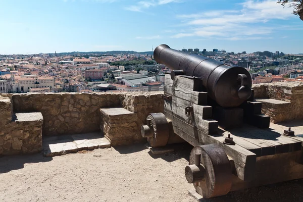 stock image Old cannon in Castelo de Sao Jorge, Lisbon