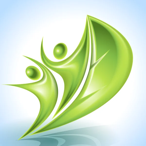 Eco-icône avec marins verts — Image vectorielle