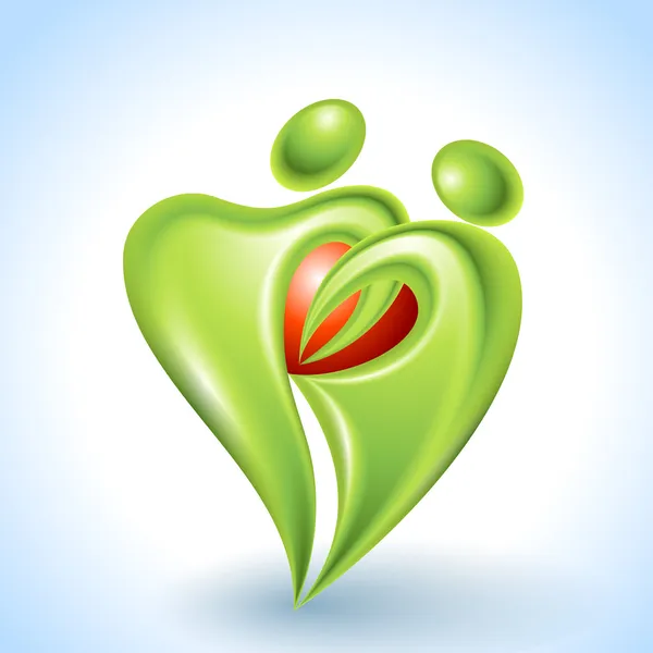 Eco-ikonen med gröna dansare — Stock vektor