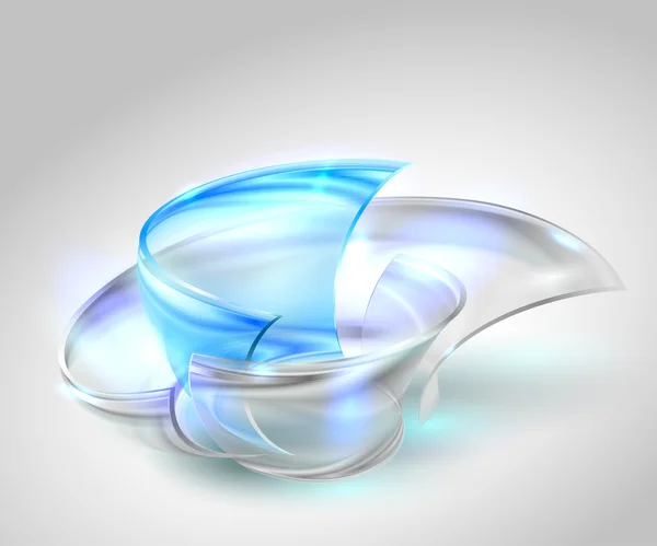 ガラスと抽象的な青い背景ラウンド図形 — ストックベクタ