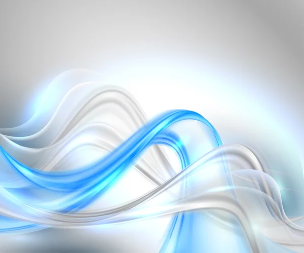 Abstrakter grau wellenförmiger Hintergrund mit blauem Element — Stockvektor