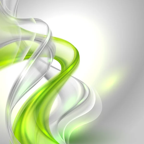 Abstrait fond gris ondulant avec élément vert — Image vectorielle