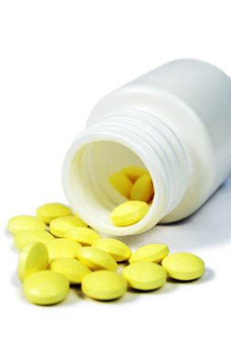 Overturned jar of pills clipart