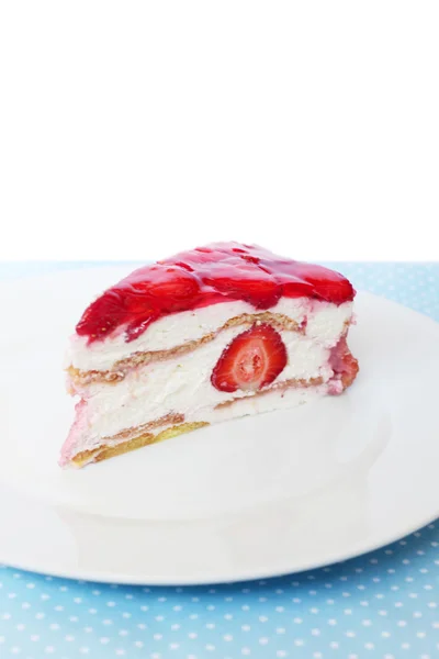 One Piece of Strawberry Cheesecake — Stock Photo, Image
