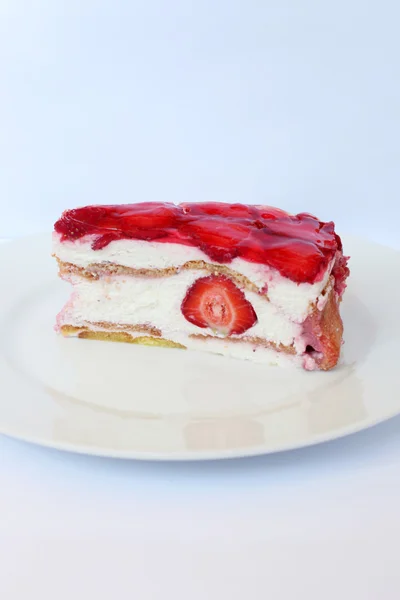 딸기 치즈 케이크 스톡 이미지
