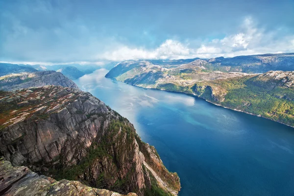 Lysefjord uitzicht vanaf preikestolen — Stockfoto