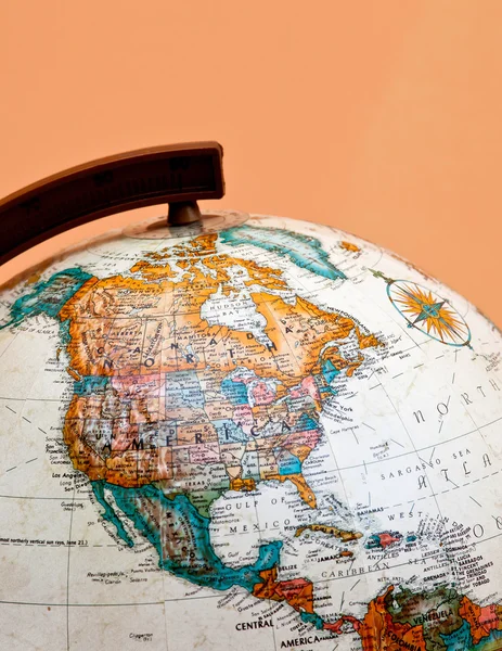 stock image The globe closeup with North America