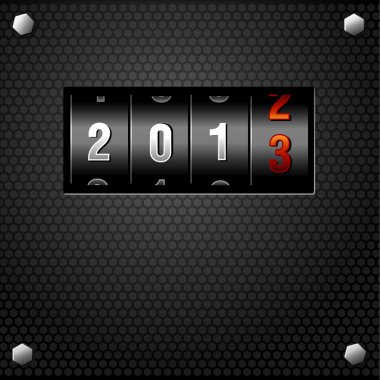 2013 New Year Analog Counter clipart