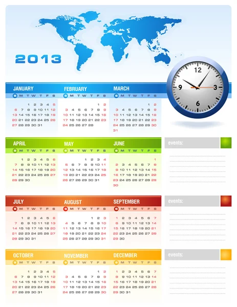 Kalendarz korporacyjny 2013 — Wektor stockowy