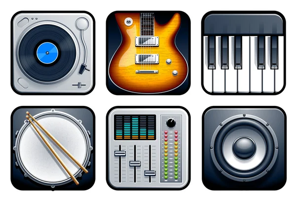 Icônes musicales — Image vectorielle