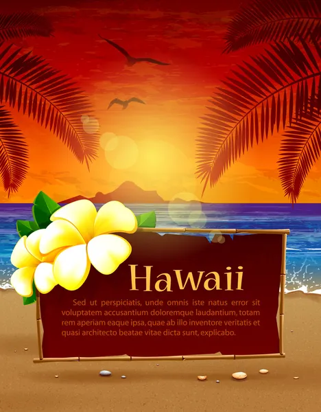 Playa de hawaii imágenes de stock de arte vectorial | Depositphotos