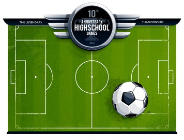 Grunge soccer field clipart