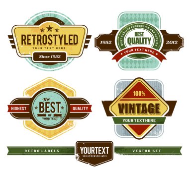 Grunge retro badges clipart