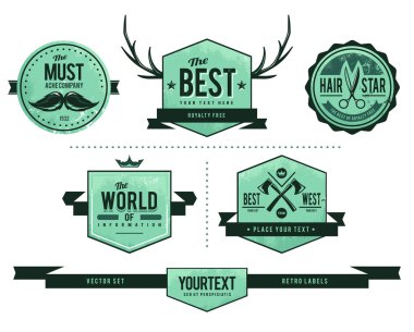 Grunge retro badges clipart