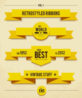 Retro syled ribbons clipart