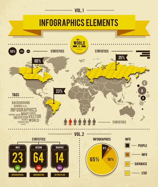 Vektor-Set von Infografiken — Stockvektor