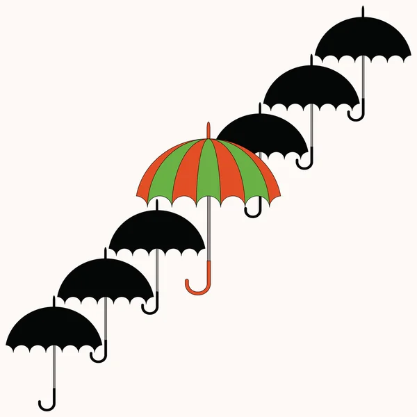 Sete guarda-chuvas — Vetor de Stock