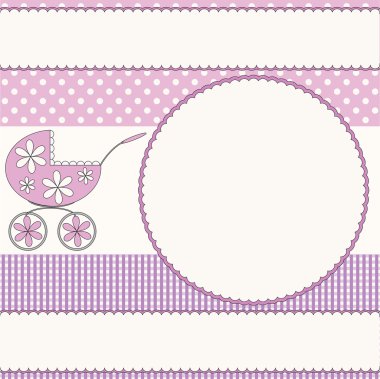 Baby girl pink background clipart